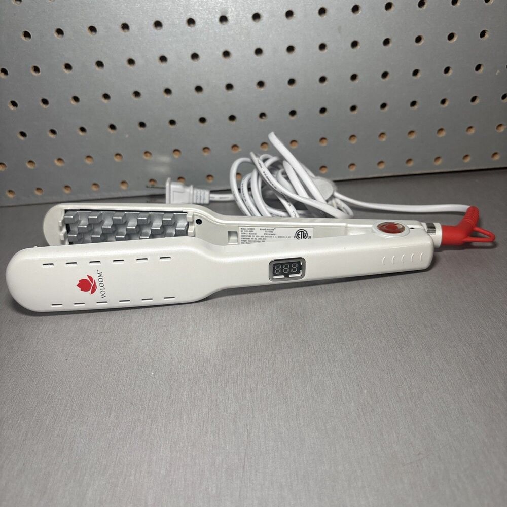 Voloom Hair Volumizing Iron 1 1/2" Pearl White Model OIPW15 - Tested & Working!